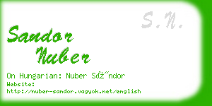 sandor nuber business card